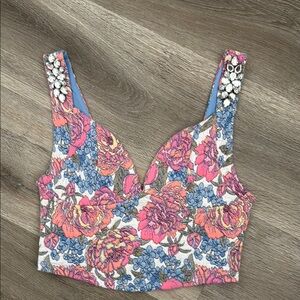 Floral Embellished Women's Top